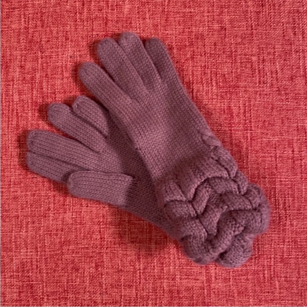 VTG 70’s Rust Burnt Orange Knit Knitted Winter Gloves